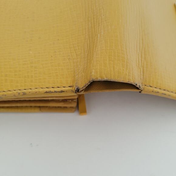 Nina Ricci Mustard Yellow Wallet Leather Italian Bifold Boho Designer - Picture 10 of 11